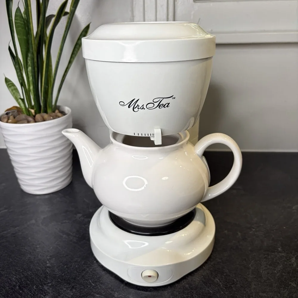 Mrs Tea by Mr. Coffee HTM1 Electric Hot Tea Pot Maker 30oz 6 Cup TESTED No Lid